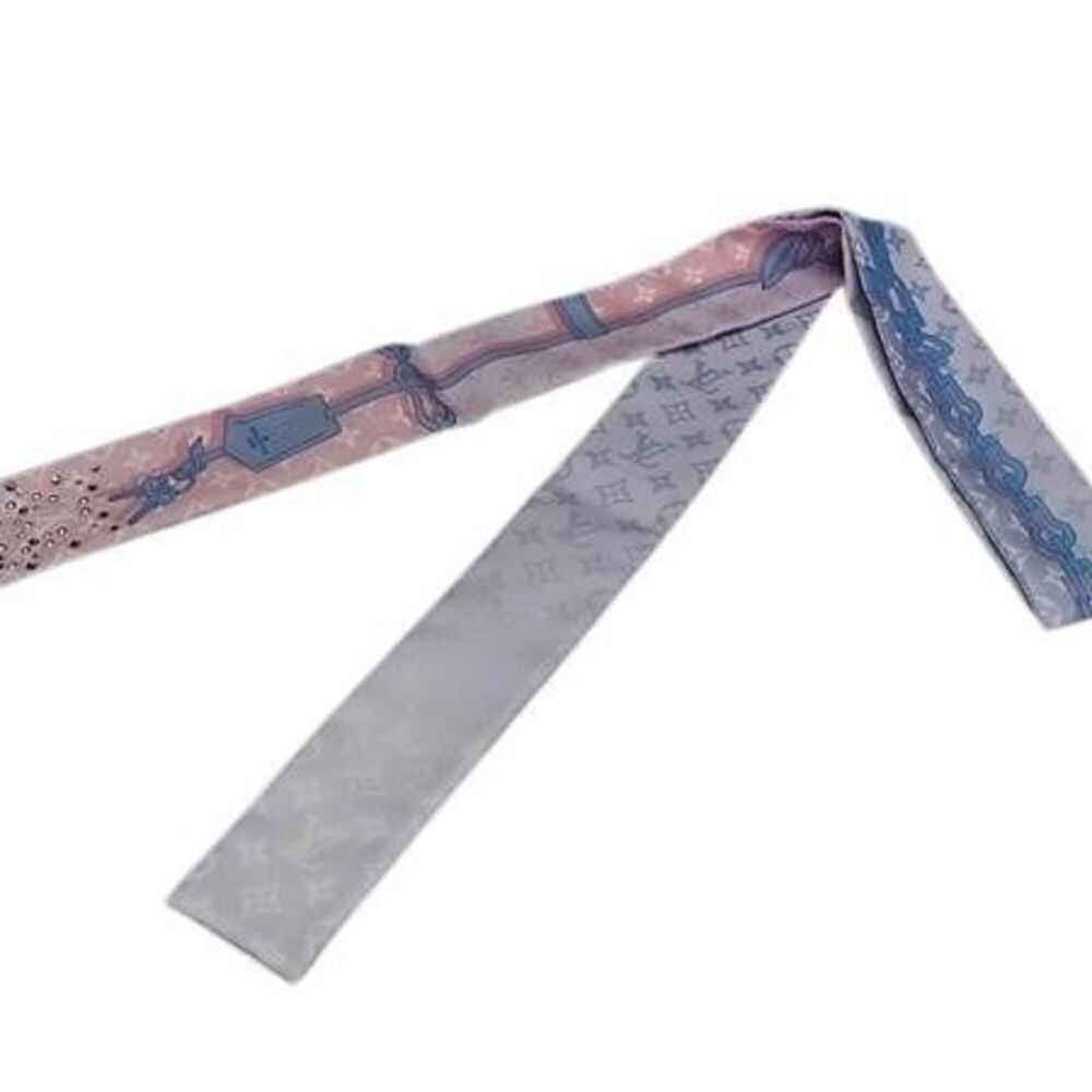 LOUIS VUITTON Scarf/Muffler Bandeau BB Rising Confidential M76119 Pink x Blue...